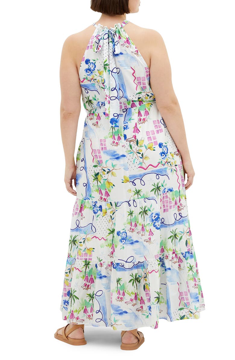 City Chic Island Breeze Maxi Halter Dress, Alternate, color, Island Breeze