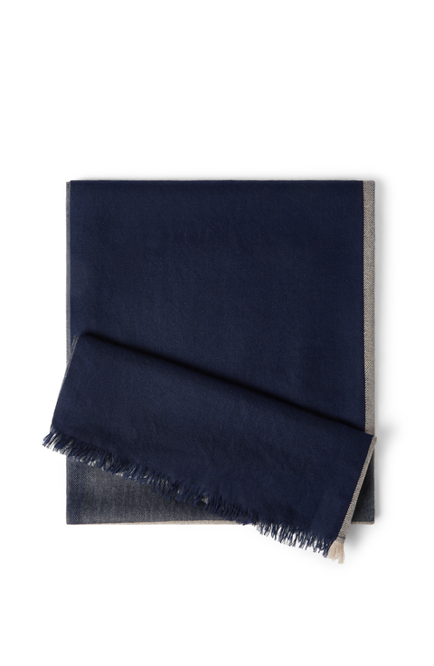 Cashmere and silk color block scarf