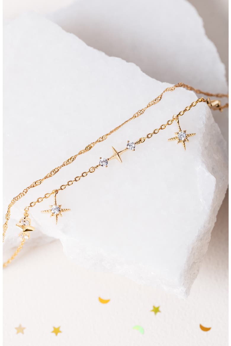 Wandering Stars Anklet, Alternate, color, GOLD