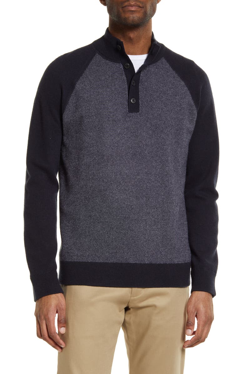 Vince Birdseye Wool & Cashmere Henley Sweater, Main, color, 