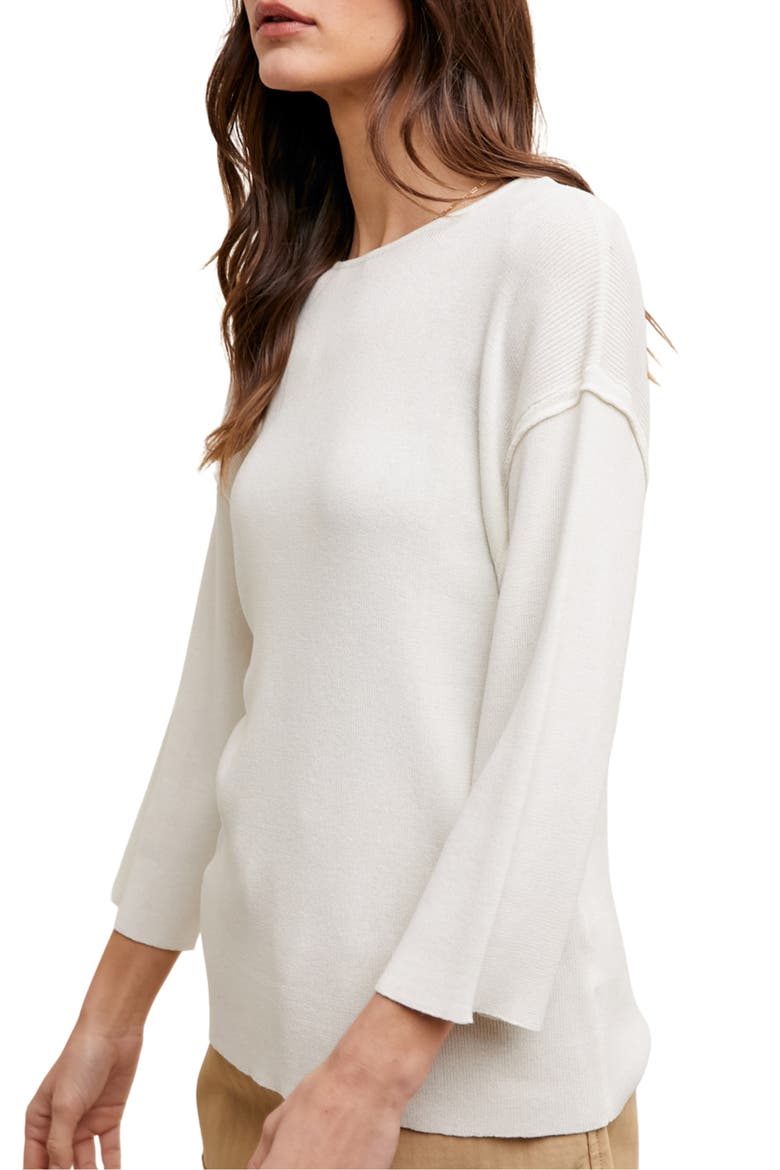 Fine Knit Pullover Sweater, Alternate, color, OFF WHITE