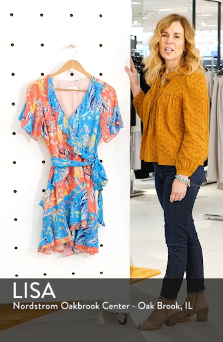 Bianka Two-Tone Floral Print Silk Minidress, sales video thumbnail