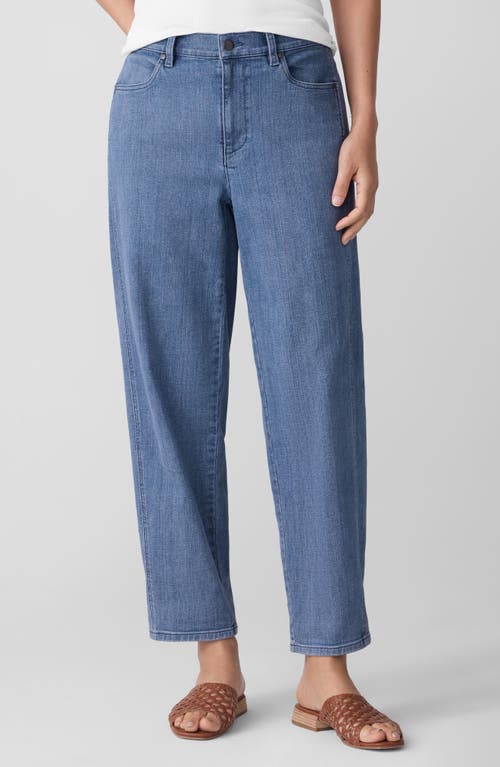 Eileen Fisher High Waist Ankle Straight Leg Jeans In Blue