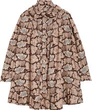 Bode Wisteria Long Sleeve Cotton & Silk Minidress