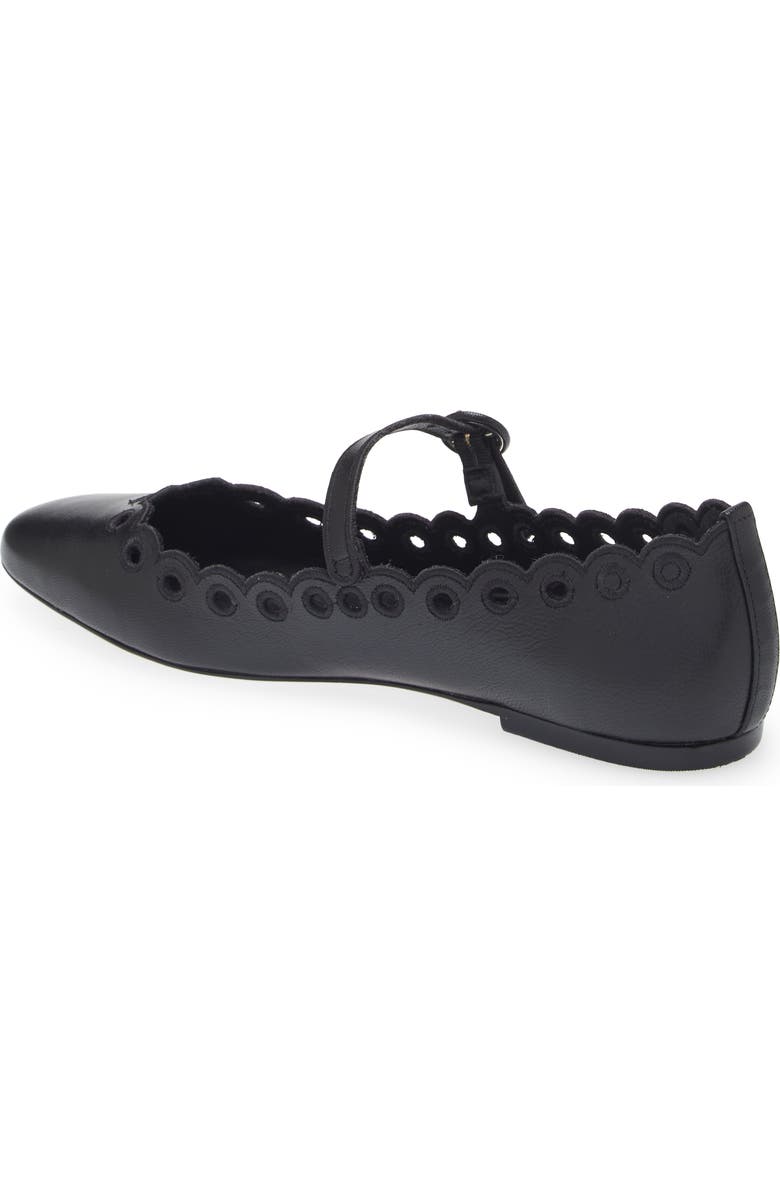 Larroudé Blair Broderie Mary Jane Flat, Alternate, color,