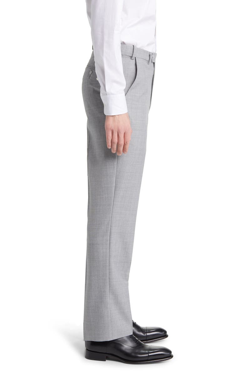 Berle Self Sizer Flat Front Dress Pants, Alternate, color, Light Grey