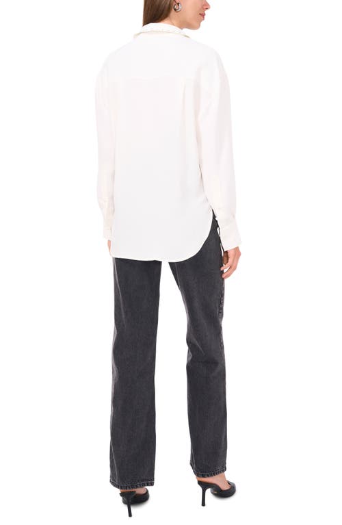 Vince Camuto Stud Trim Button-up Shirt In White