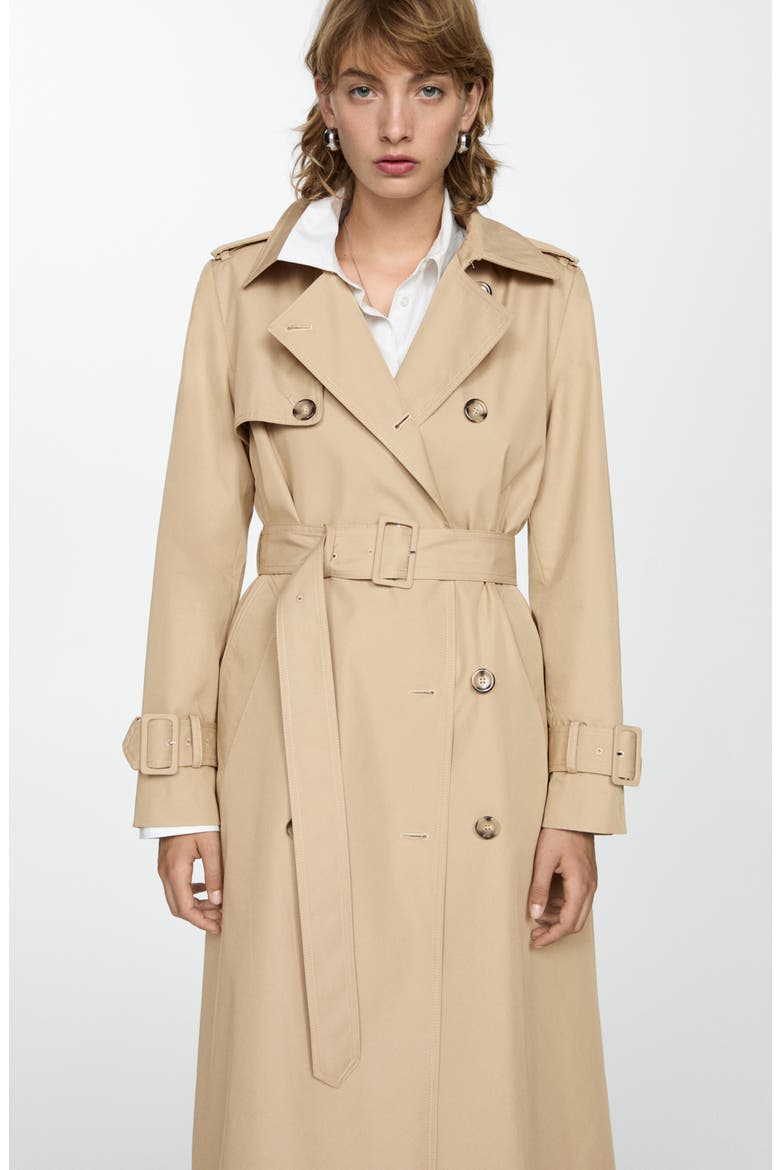Cotton Blend Trench Coat, Alternate, color, MEDIUM BROWN
