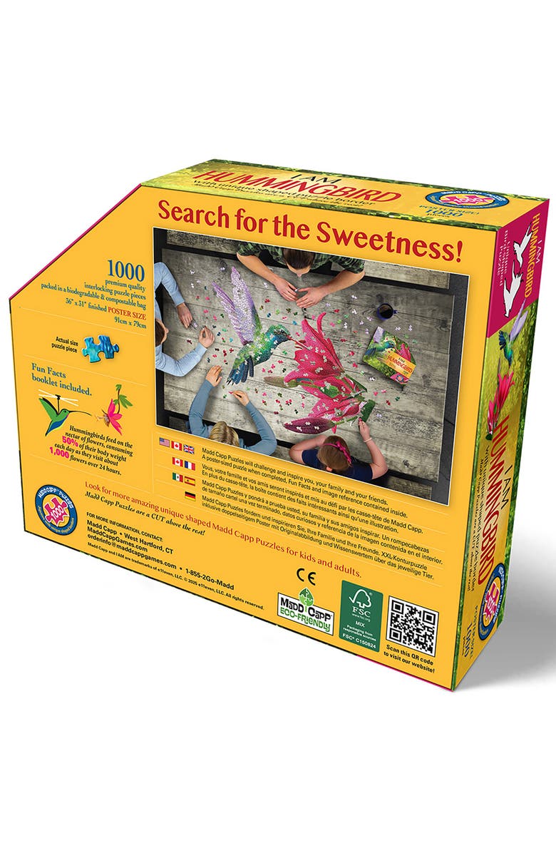Madd Capp I Am Hummingbird 1000 Piece Bird Shaped Puzzle, Alternate, color, Multicolored