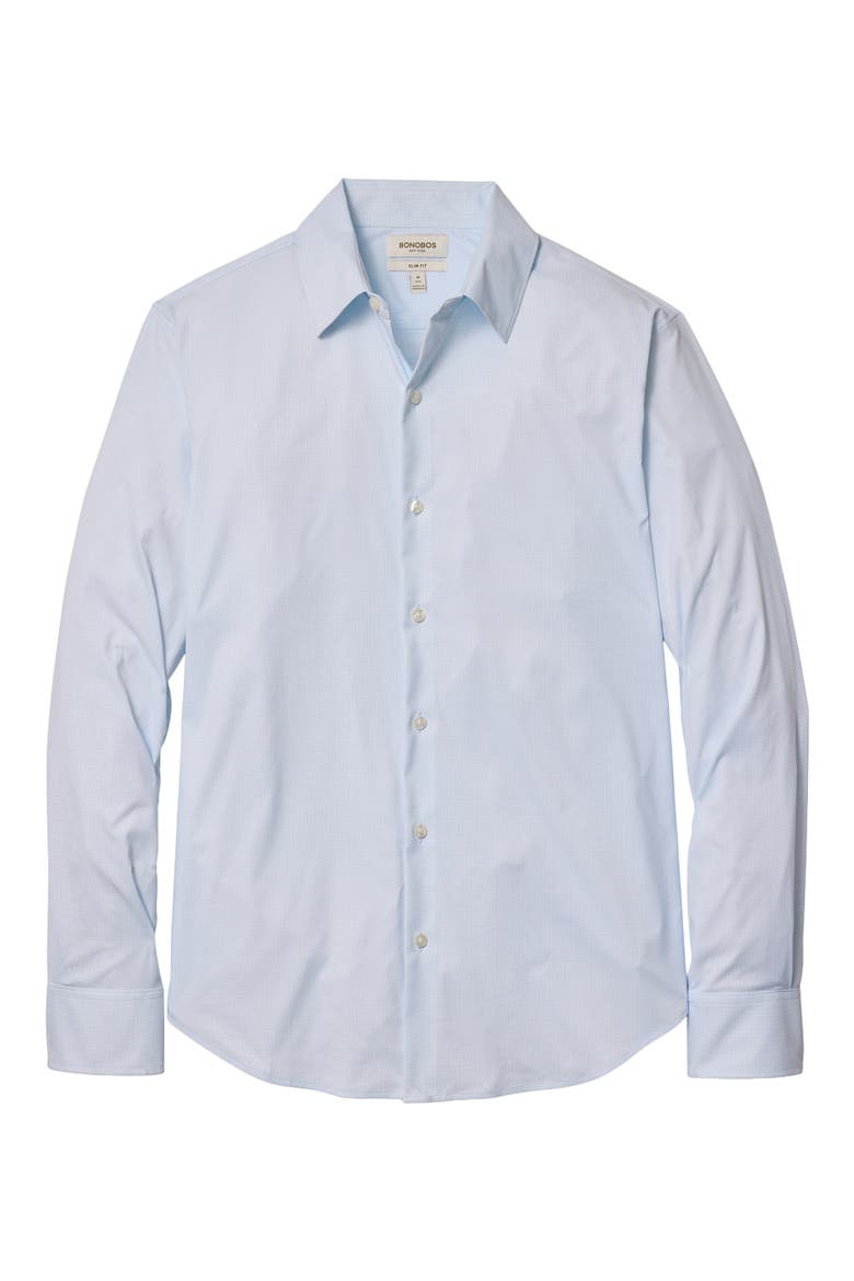 Tech Slim Fit Performance Button-Up Shirt, Alternate, color, BLUE GILBERT GRID CHECK