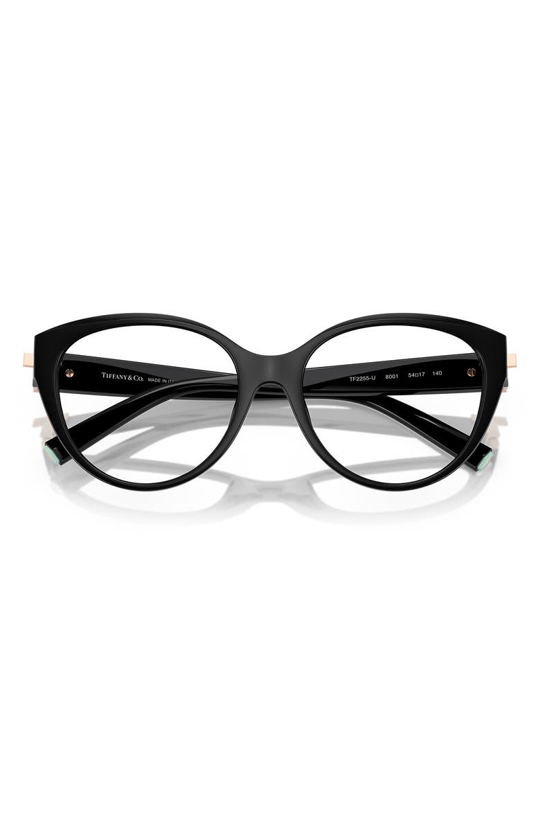 Tiffany & Co. 52mm Cat Eye Optical Glasses, Alternate, color, Black