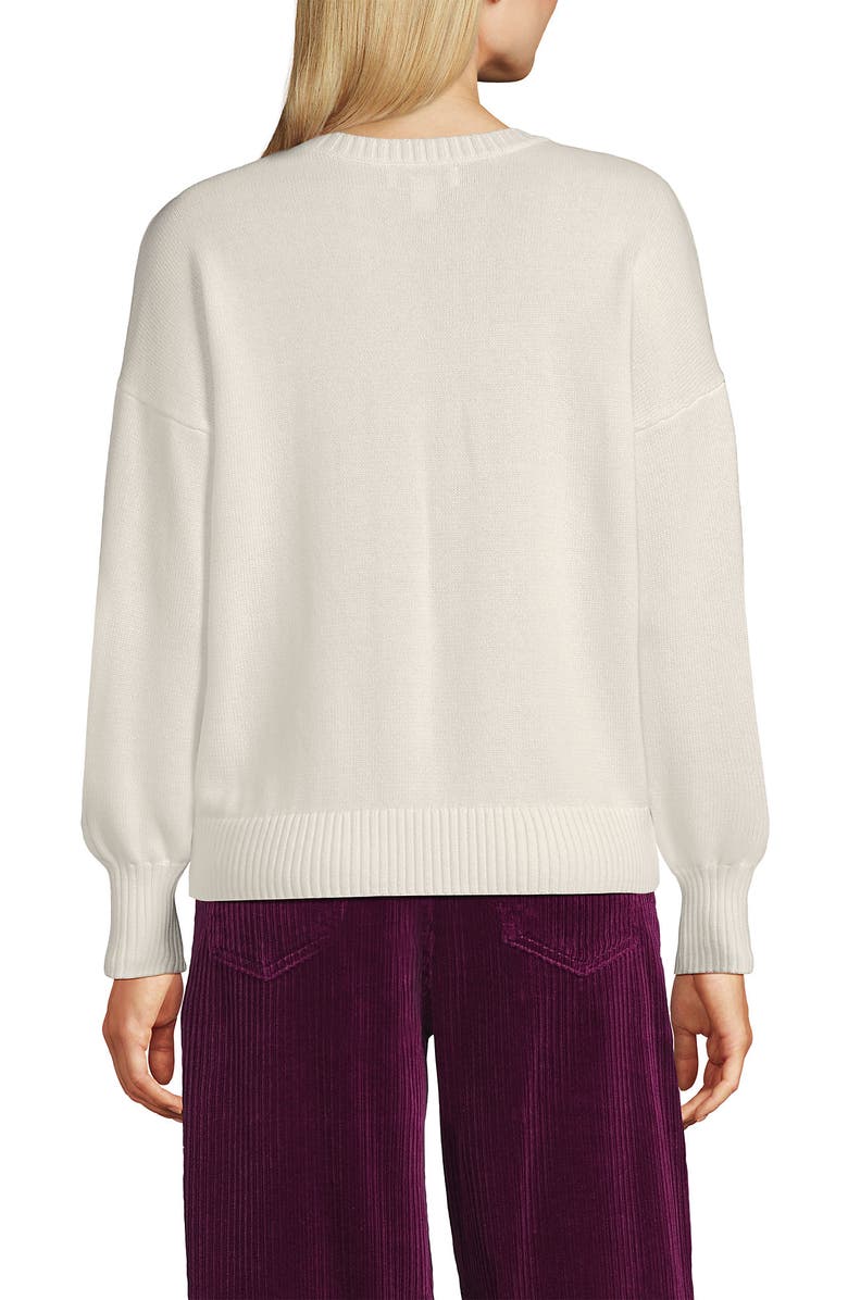 Lands' End Drifter Jersey Crewneck Sweater, Alternate, color, Sunday Scaries/Ivory