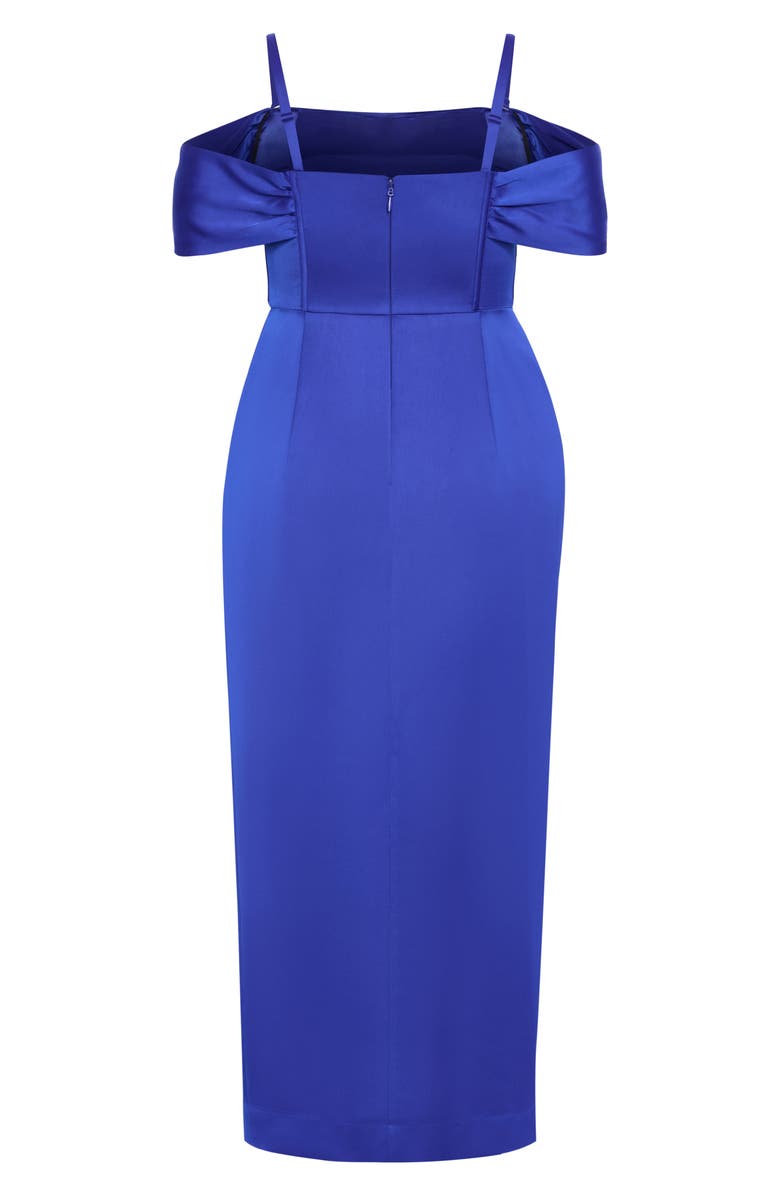 City Chic Forbidden Love Off the Shoulder Maxi Dress, Alternate, color, Ultra Blue