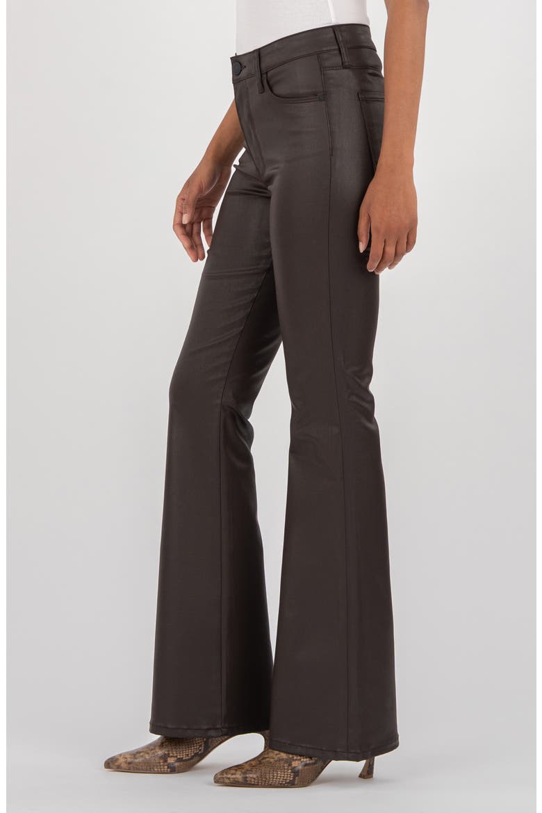 Ana Fab Ab Coated High Waist Flare Jeans, Alternate, color, CHOCOLATE