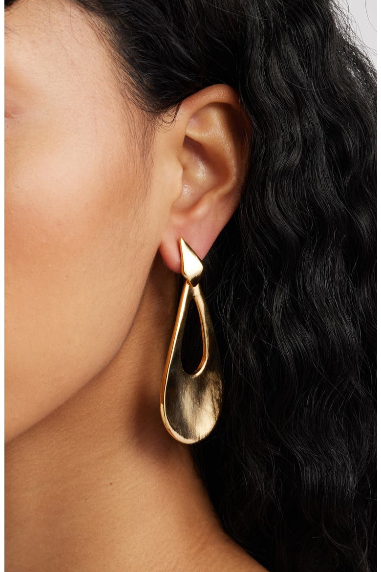 Teardrop Earrings, Alternate, color, GOLD