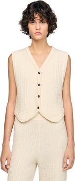 SANDRO Cable knit vest