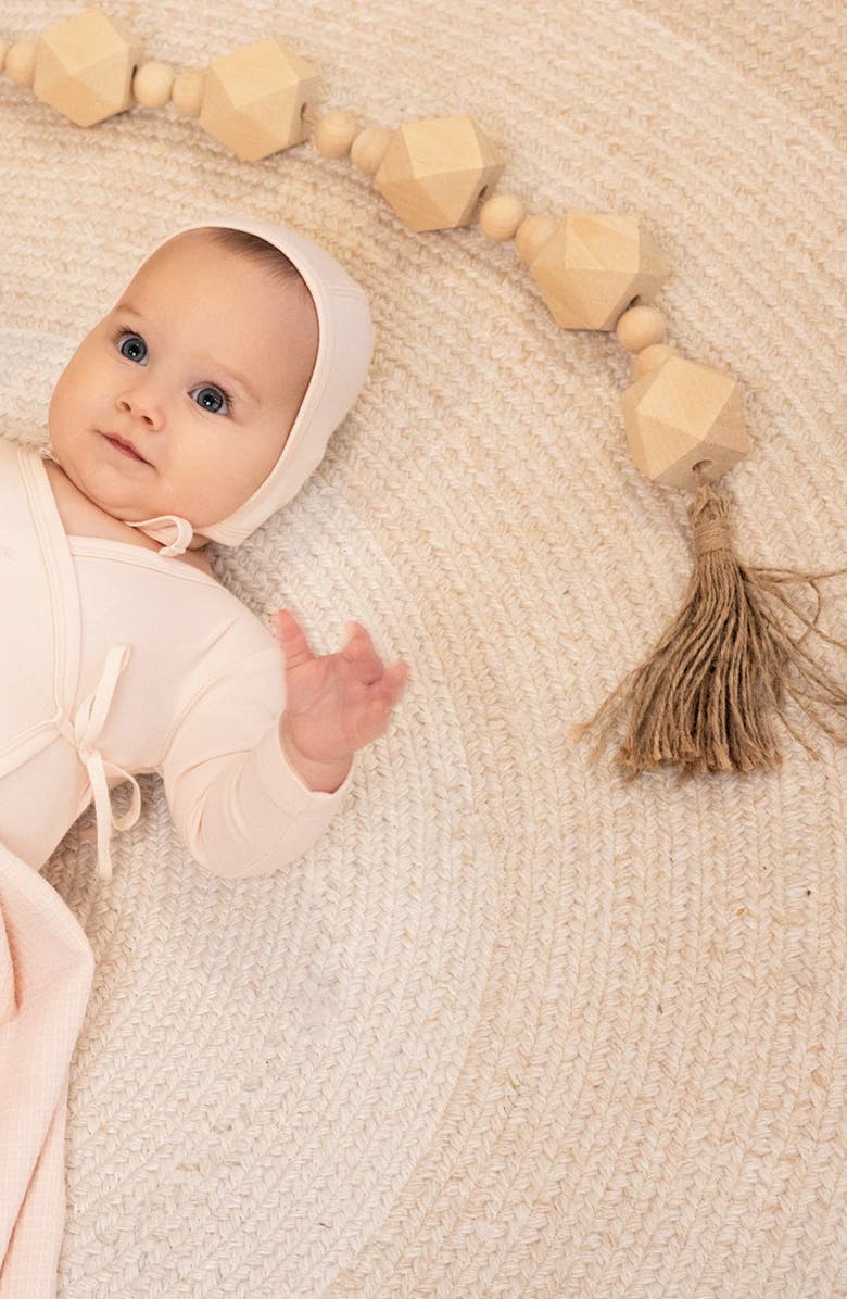 NoggiWear Lil Love Embroidered Wrap Footie and Bonnet, Alternate, color, Dusty Pink