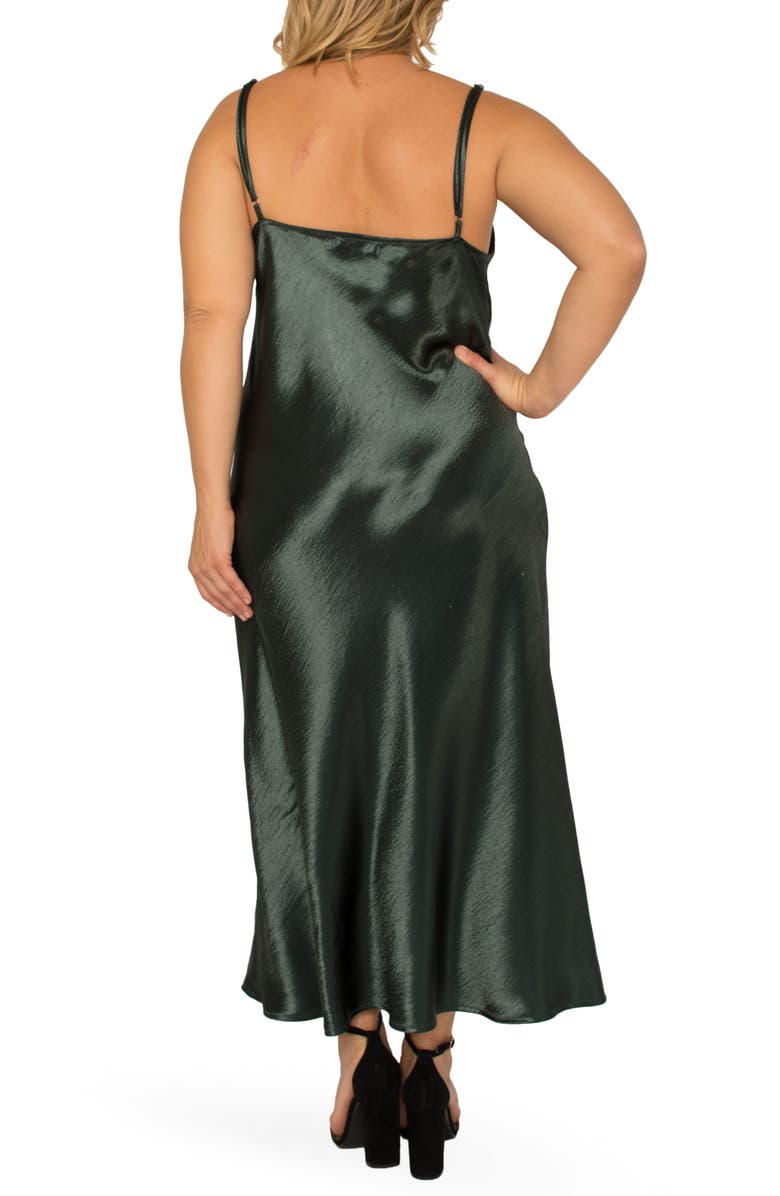Standards & Practices Cowl Neck Satin Slipdress, Alternate, color, Green