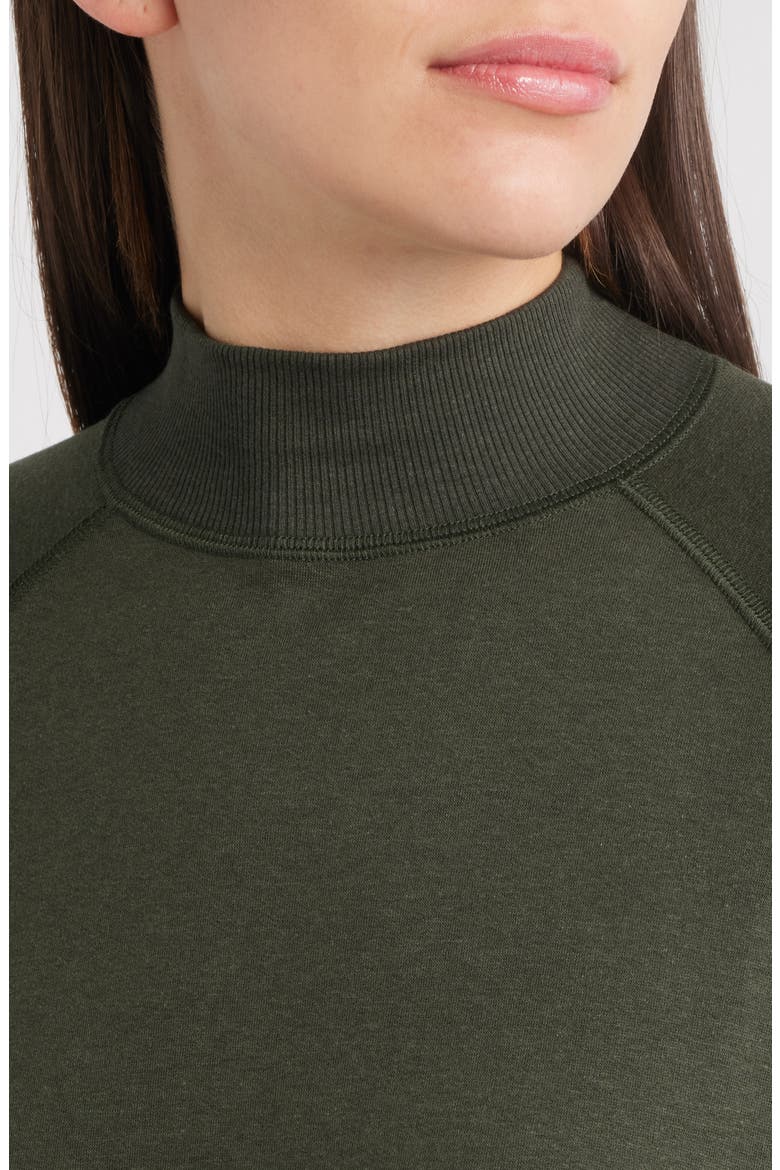Mock Neck Long Sleeve Terry Shirt, Alternate, color, WOODLAND