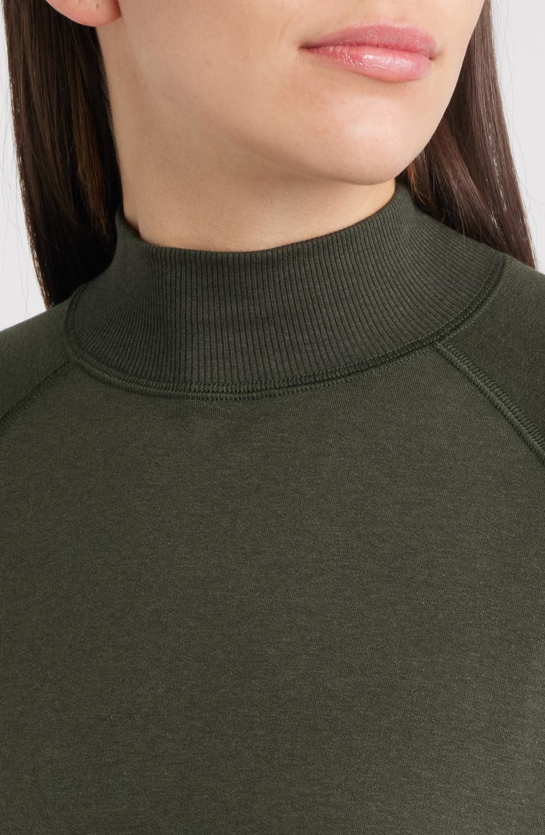 Eileen Fisher Mock Neck Long Sleeve Terry Shirt, Alternate, color, Woodland