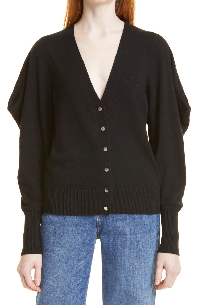 Ted Baker London Draped Sleeve Wool Blend Cardigan, Main, color, 