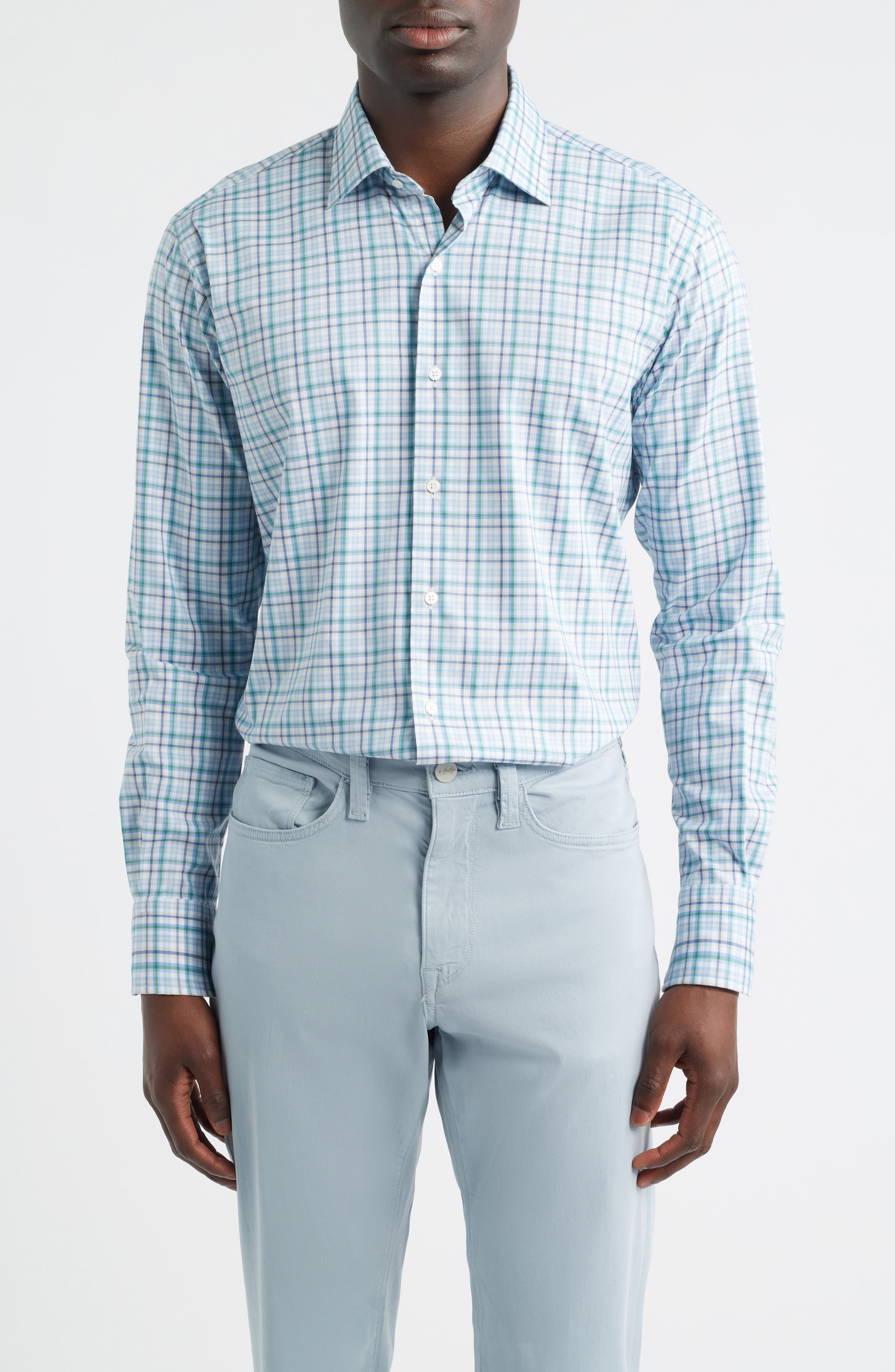 Crown Lite Shadow Check Performance Twill Button-Up Shirt - image 3