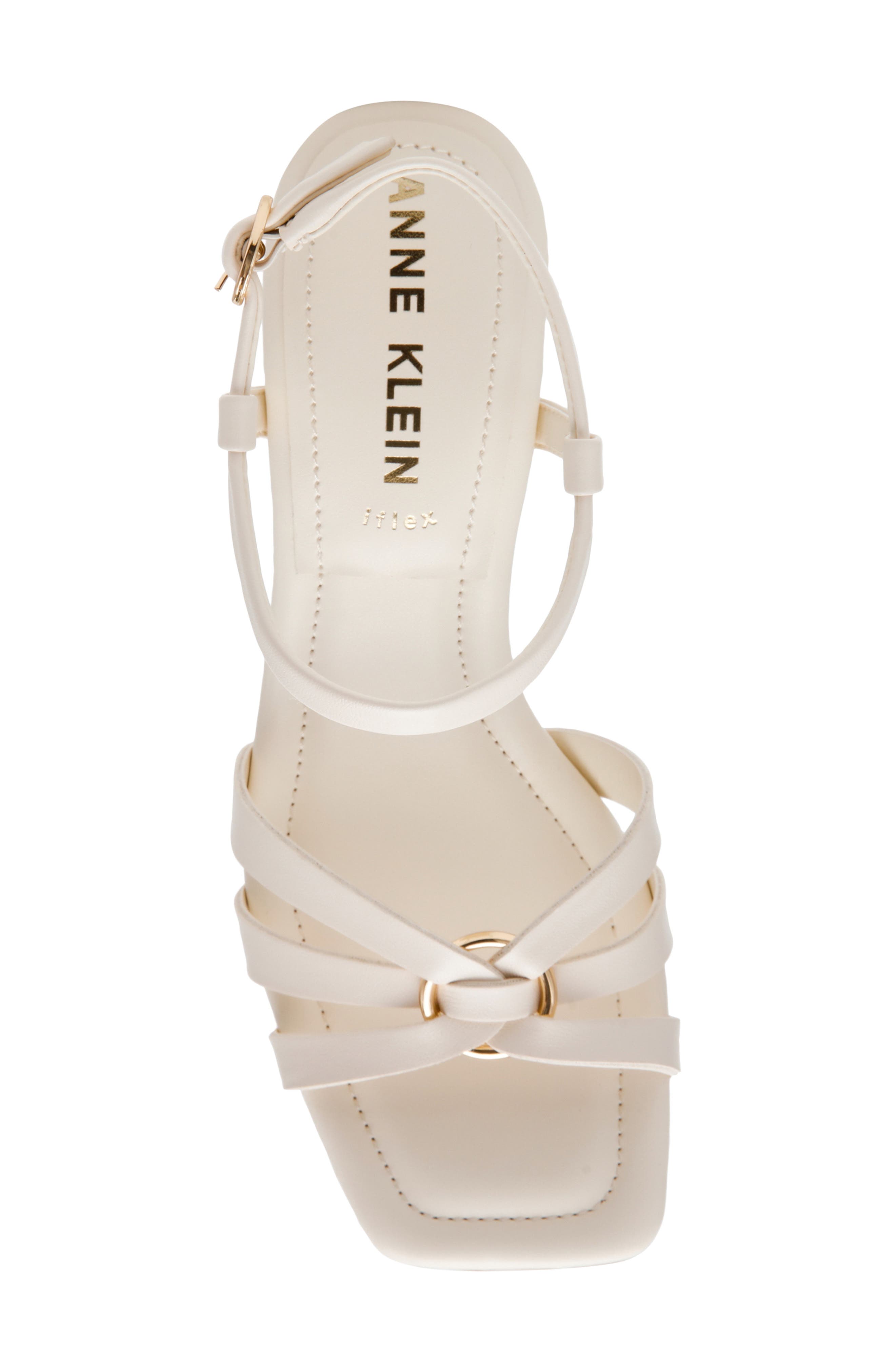 Anne Klein Jazlyn Ankle Strap Sandal, Alternate, color, White Pu