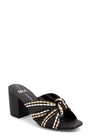 Shop Mia Hania Block Heel Sandal In Black