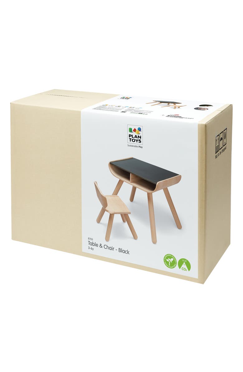 PlanToys<sup>®</sup> Chalkboard Table & Chair, Alternate, color, Brown