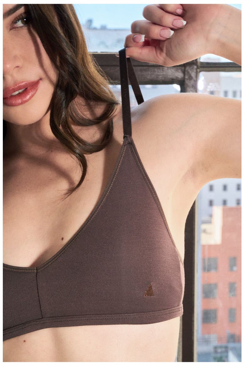 Float V Bralette, Alternate, color, Cocoa
