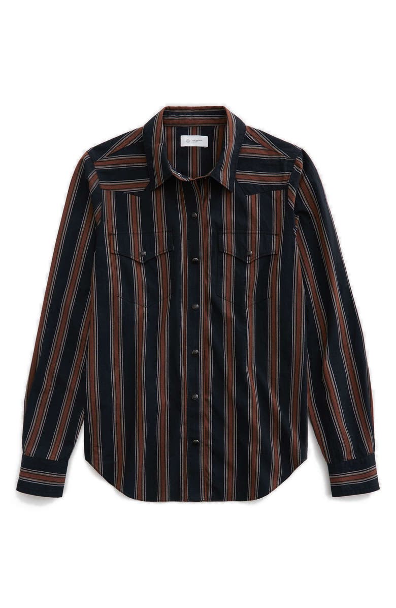 AG Melia Stripe Cotton Western Snap-Up Shirt, Alternate, color, Bold Stripe Black Multi