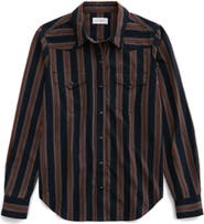 AG Melia Stripe Cotton Western Snap-Up Shirt