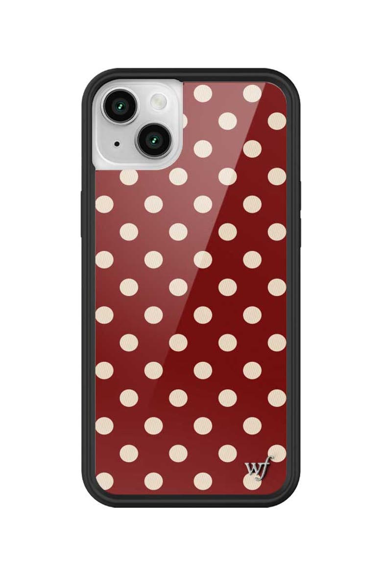 Polka Dot | Burgundy and Cream iPhone Case, Alternate, color, Burgundy