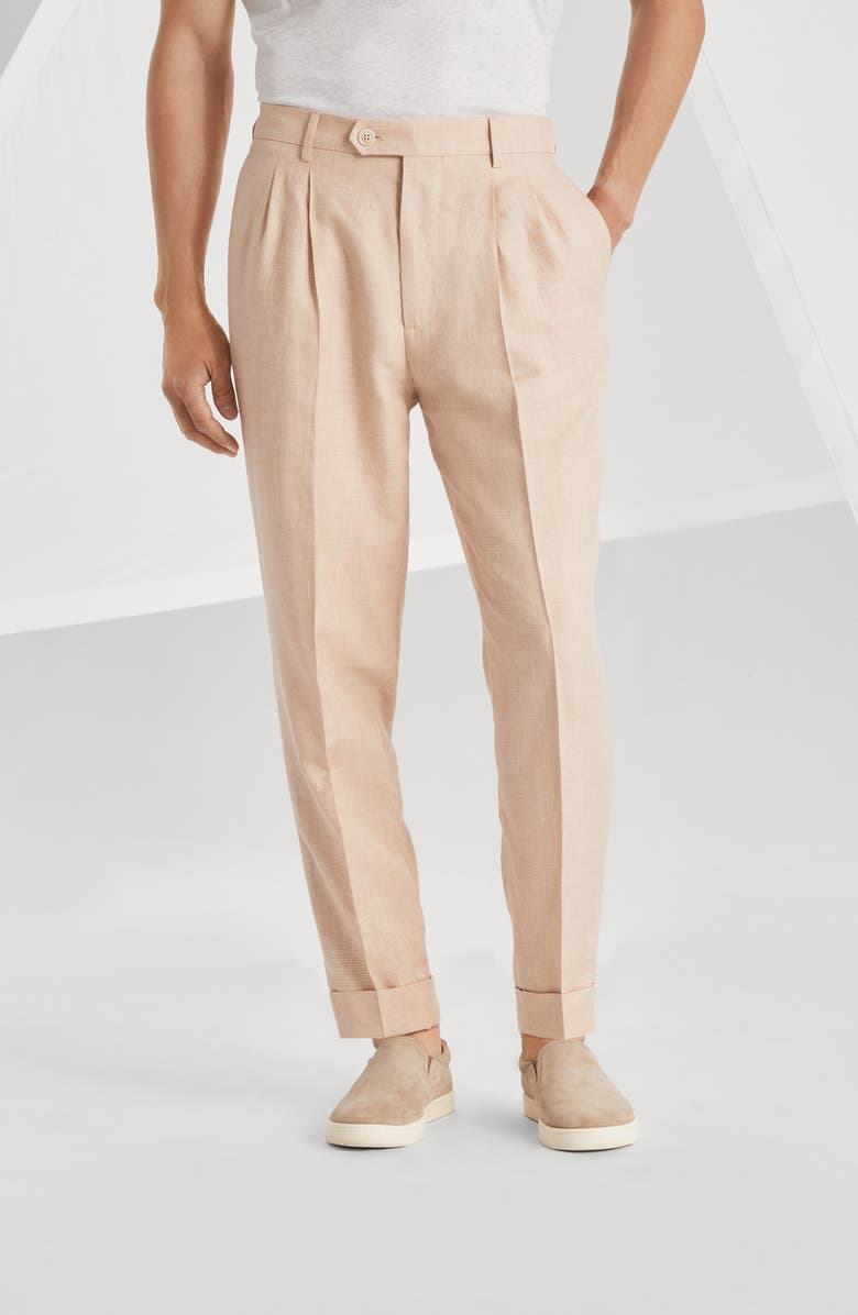 Brunello Cucinelli Prince of Wales trousers, Alternate, color, 