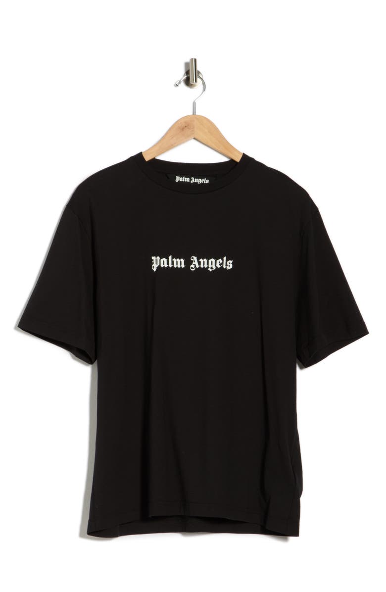 Palm Angels Logo Graphic T-Shirt, Main, color, Black/White