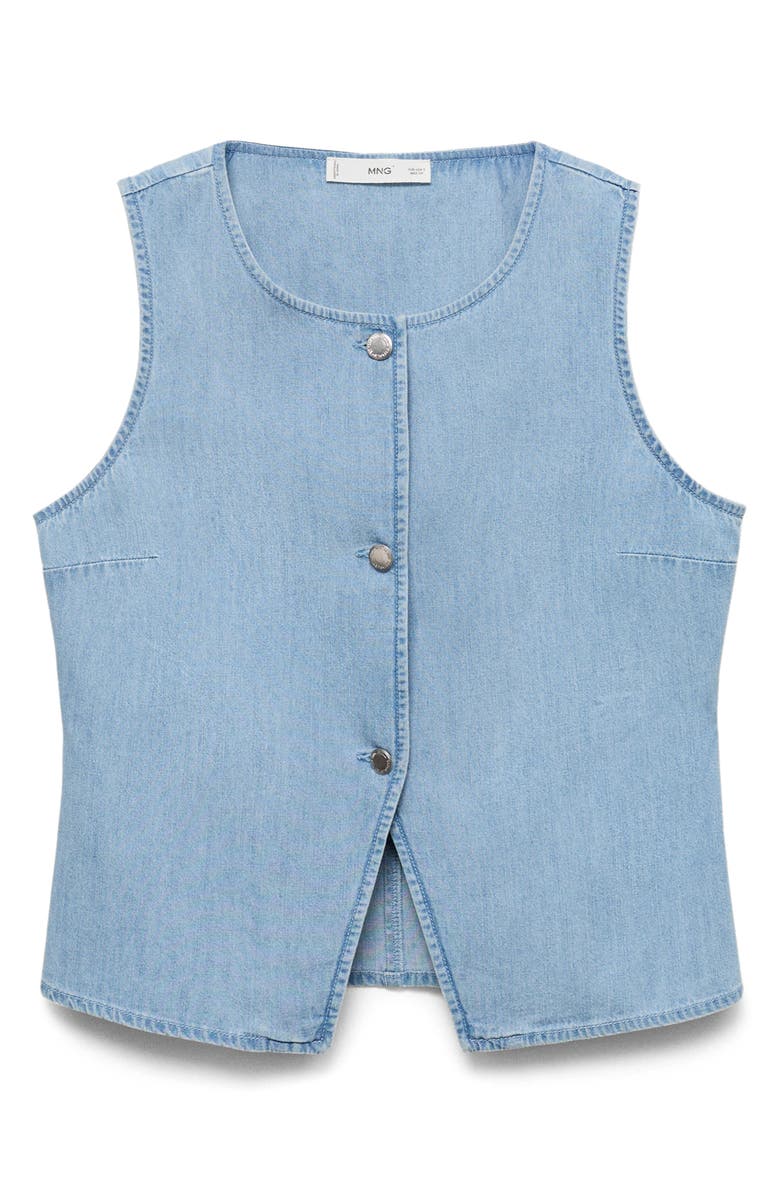 MANGO Denim Vest, Alternate, color, Light Blue