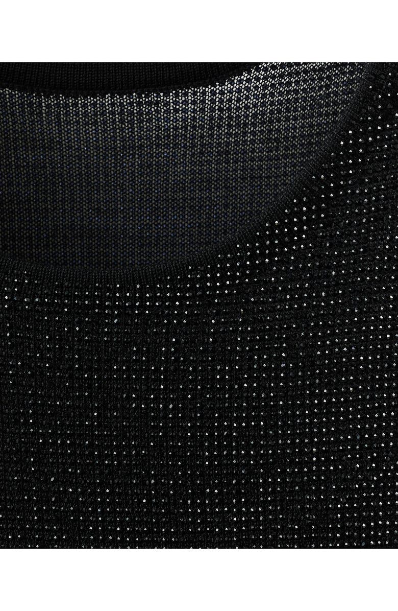 MANGO x Kaia Gerber Crystal Embellished Tank, Alternate, color, Black