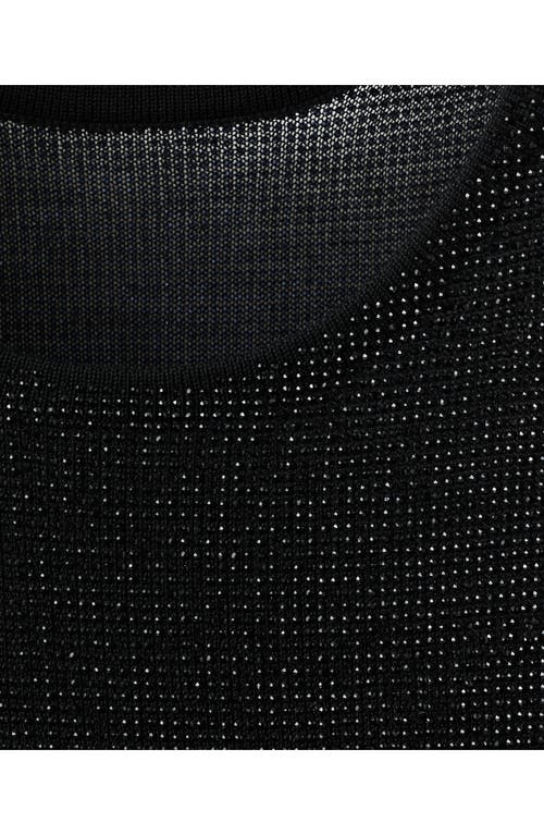 Mango X Kaia Gerber Crystal Embellished Tank In Black