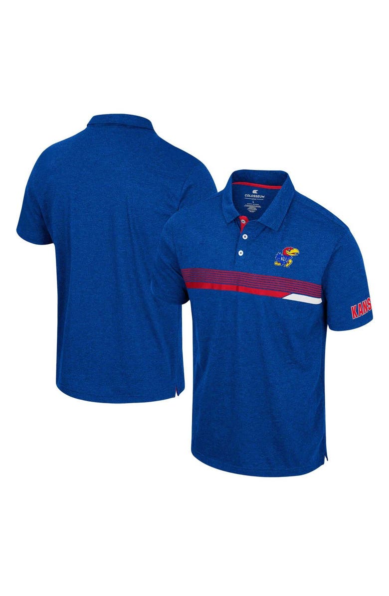 COLOSSEUM Men's Colosseum  Royal Kansas Jayhawks No Problemo Polo, Main, color, 