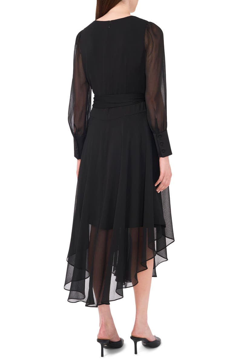 Halogen<sup>®</sup> Tie Waist Long Sleeve Maxi Dress, Alternate, color, Rich Black