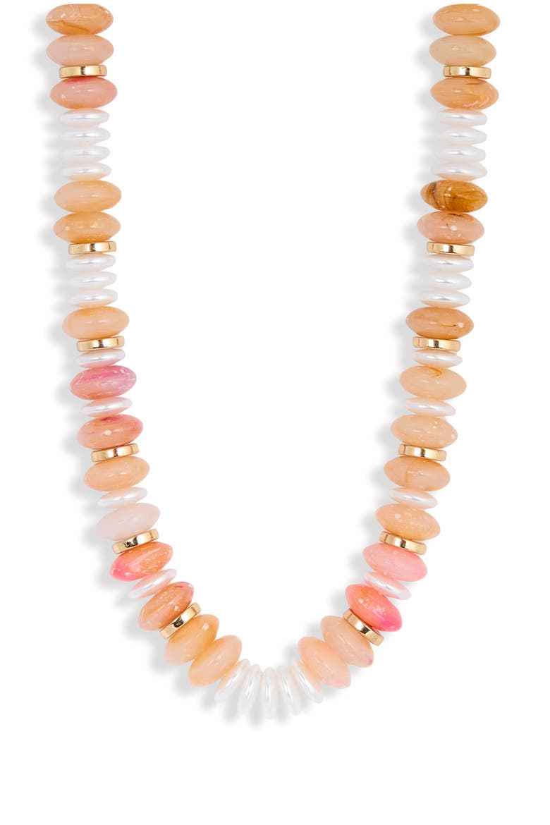 Beaded Necklace, Main, color, PINK