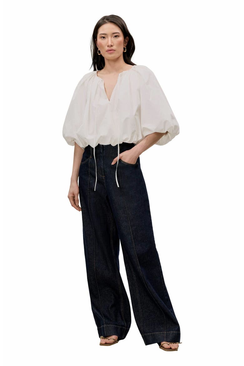 Priya Bubble Top, Main, color, MILK