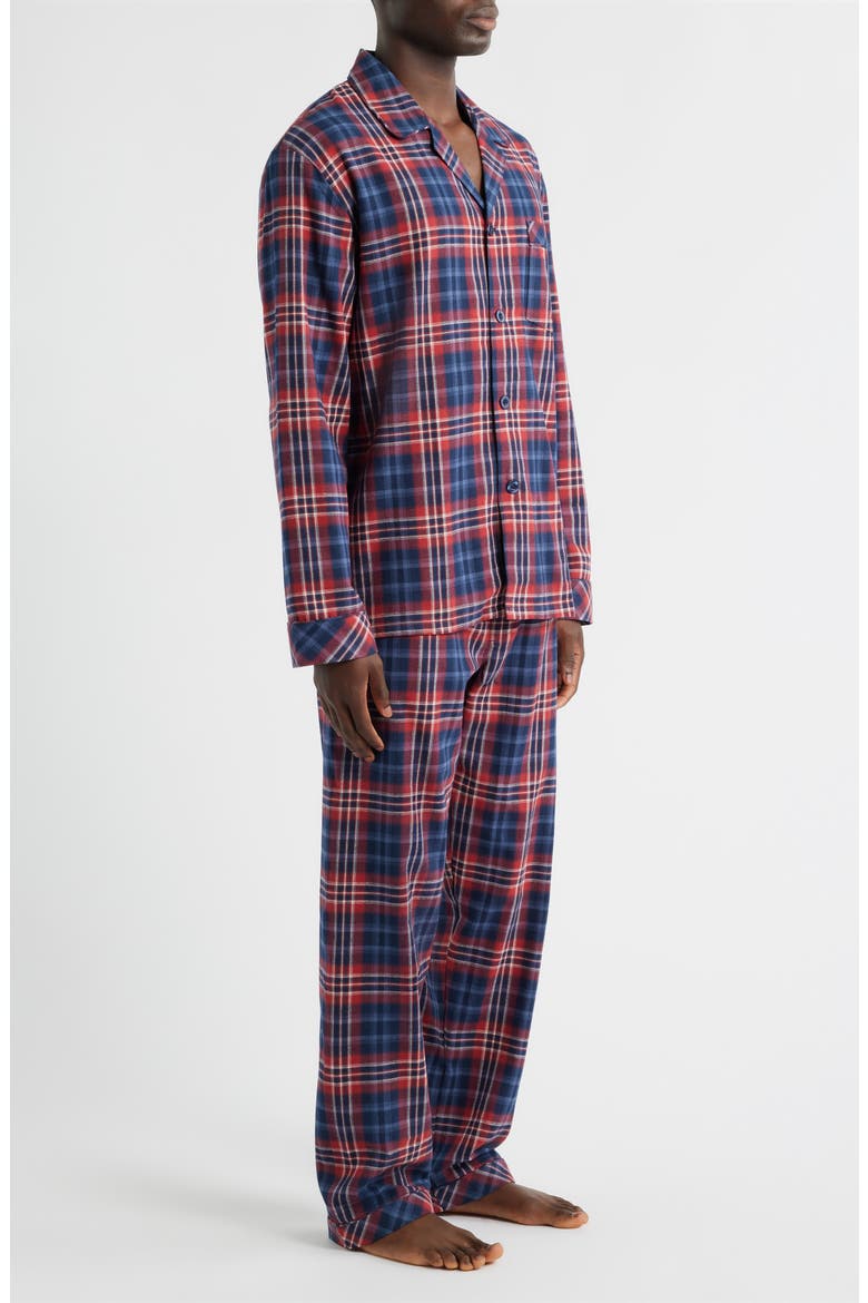 Time Out Flannel Pajamas, Alternate, color, NAVY/RED