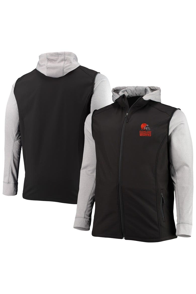 Men's Dunbrooke Black/Gray Cleveland Browns Big & Tall Alpha Full-Zip Hoodie Jacket, Main, color, Black