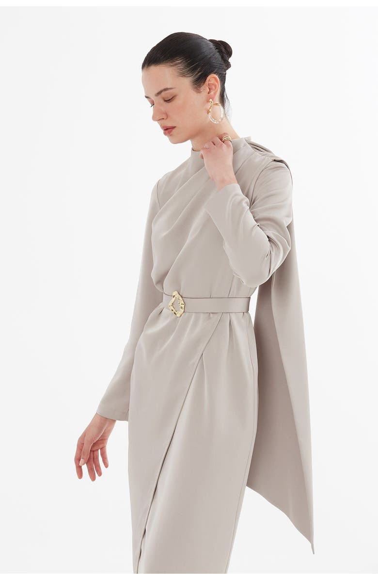 Gizia Midi Dress with Bolero Look and Belt., Alternate, color, 