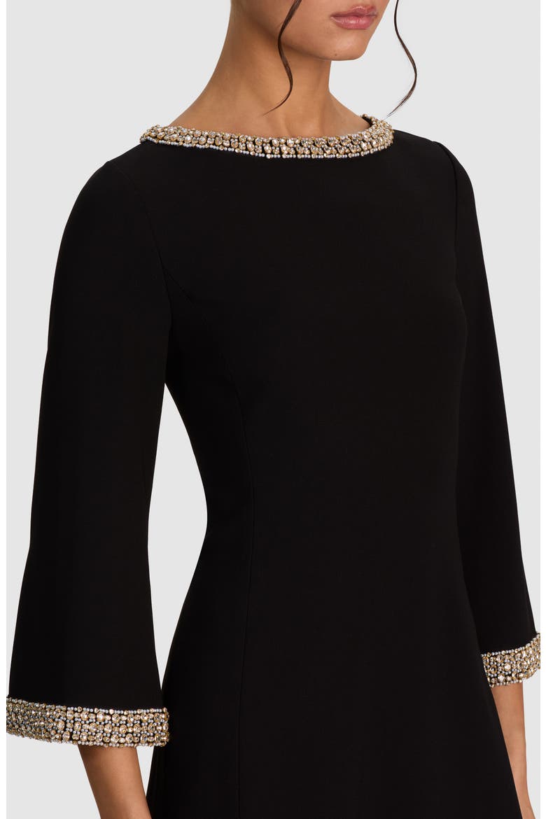 Mailynn Embellished A-Line Minidress, Alternate, color, BLACK