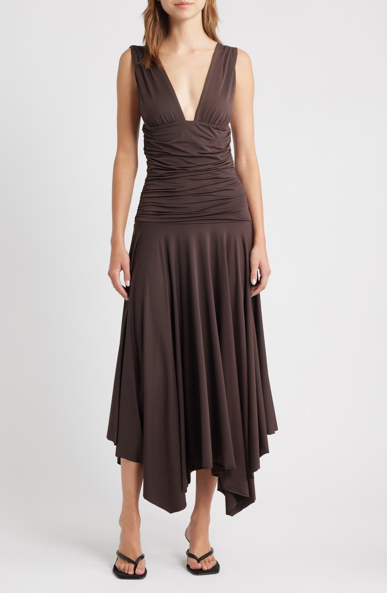 MANGO Myri Sleeveless Maxi Dress, Main, color, Brown