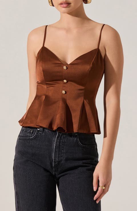 Paislee Satin Peplum Top