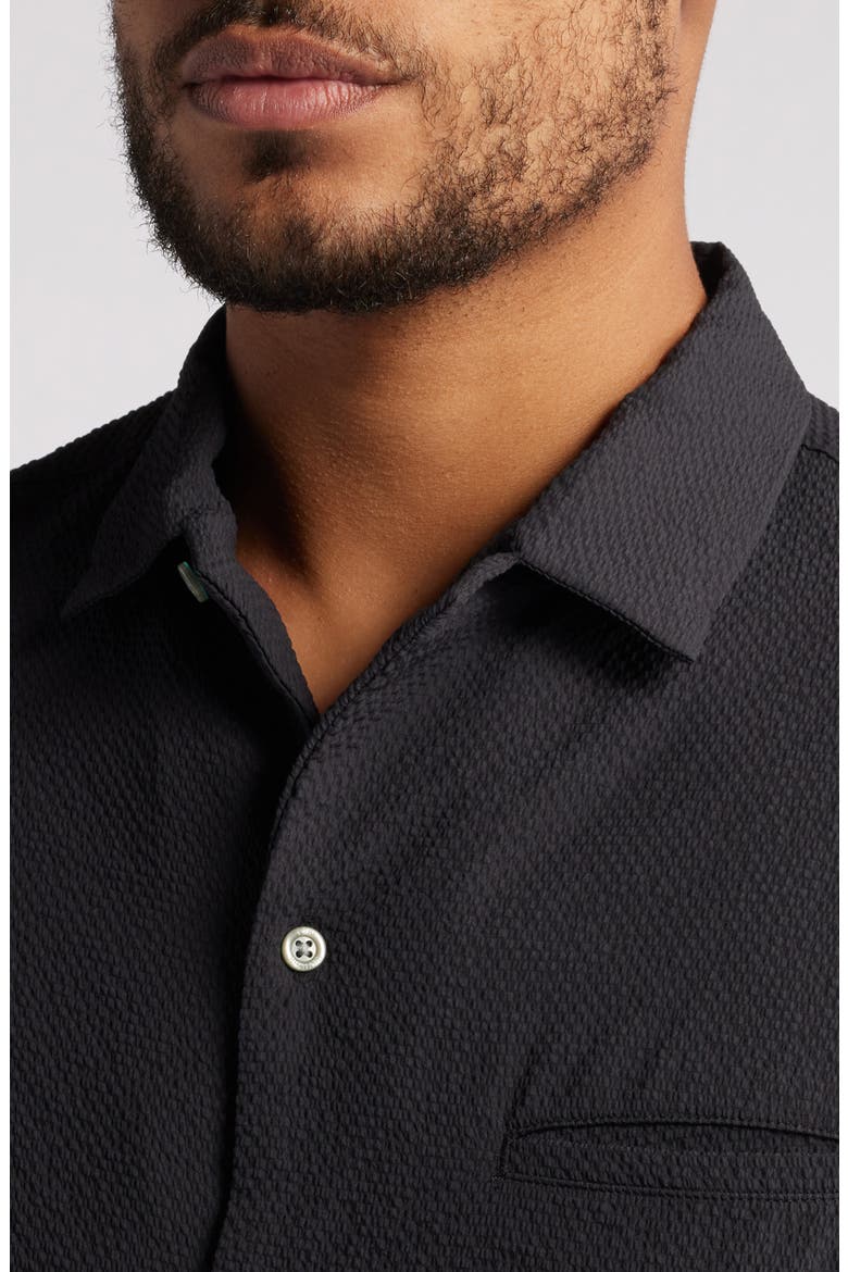 The Lanai Short Sleeve Button-Up Shirt, Alternate, color, BLACK