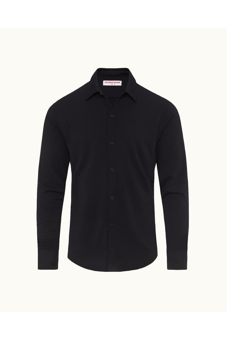 Giles Merino Tailored-Fit Shirt, Alternate, color, Black
